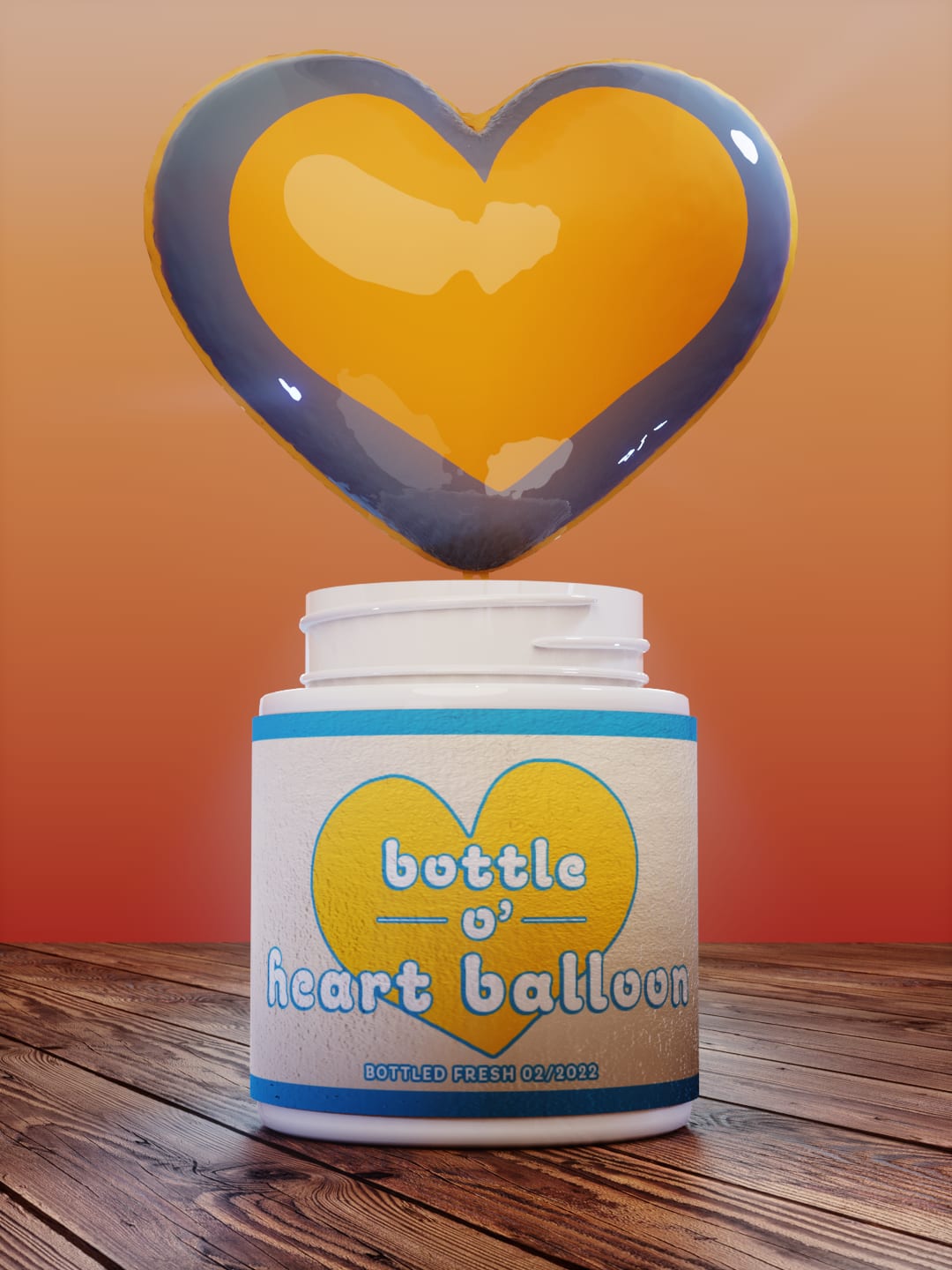 Bottle o’ Heart Balloon · model, light, animate