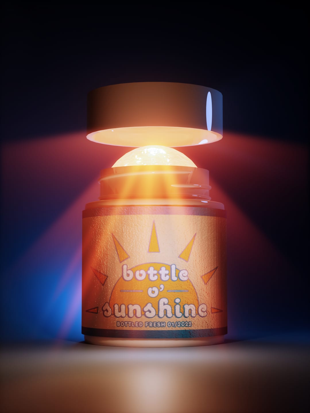 Bottle o’ Sunshine · model, light, animate
