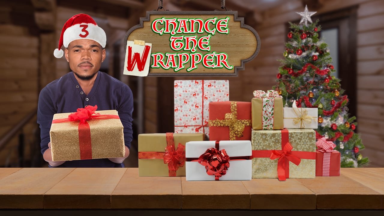 Holiday full-screen, "Chance the Wrapper" · concept and composite