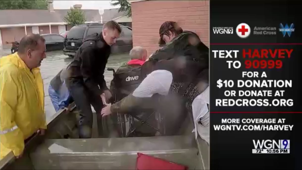 Hurricane Harvey relief, quarter-panel · design